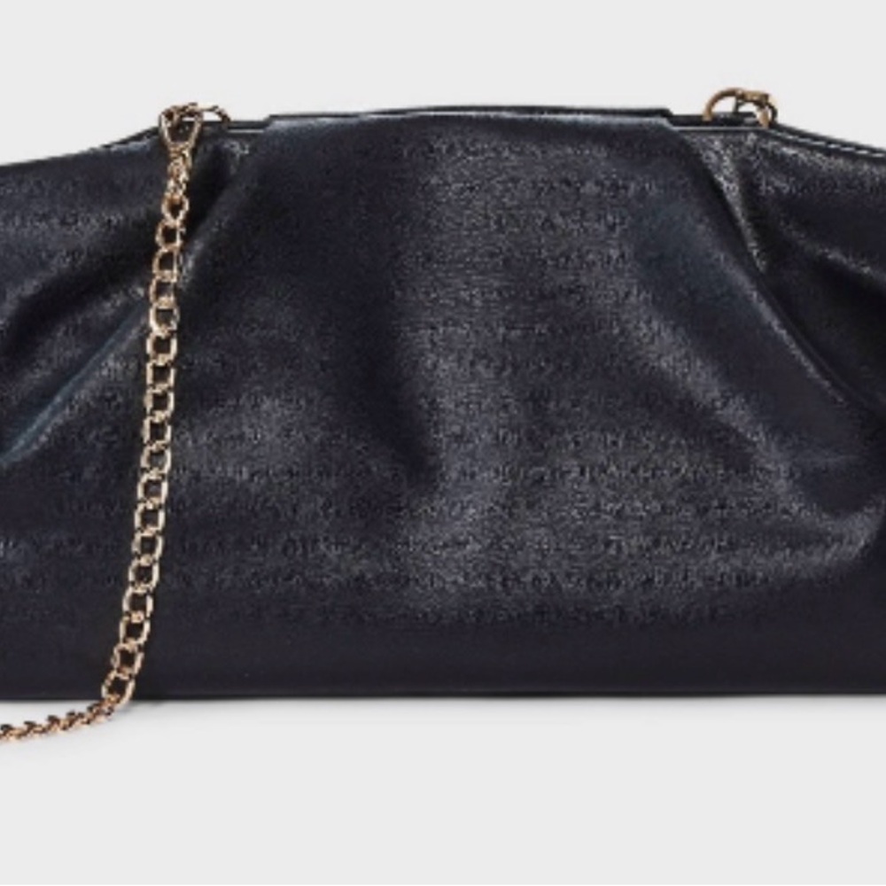 a new day Black Slouchy Chain Clutch